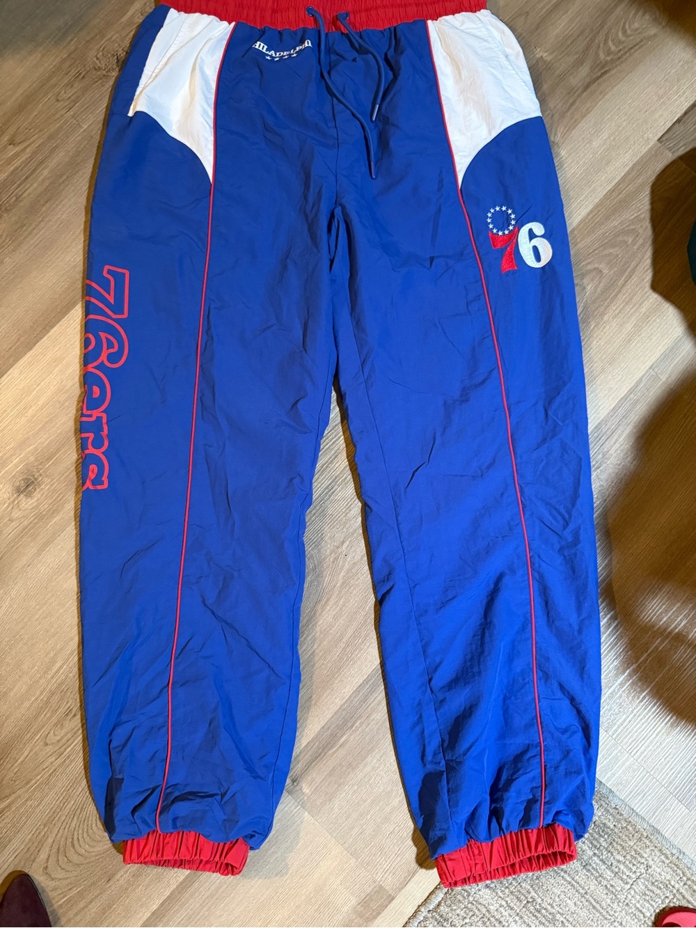 Mitchell & Ness Blue Philadelphia 76ers Jogger Pants with Red & White Accents